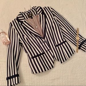 H&M Navy Striped Blazer